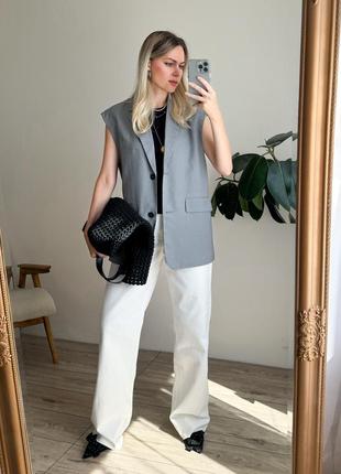 Подовжений жилет zara льон4 фото