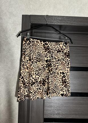 Мини юбка в леопардовый принт primark