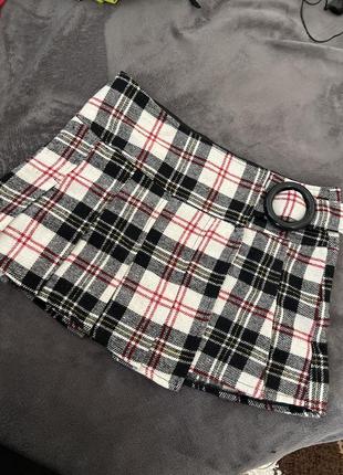 Клетчатая мини юбка