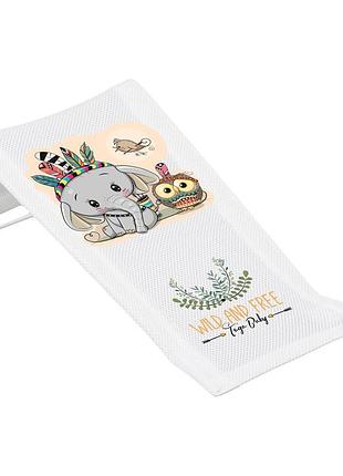 Гірка для купання 3d мембрана tega wild & free deckchair with sublimation little elephant dz-026-103-słonik white (білий)