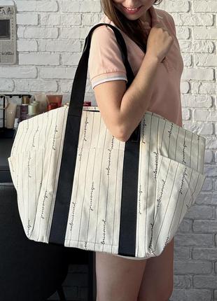 Бавовняна сумка logo canvas tote victoria’s secret