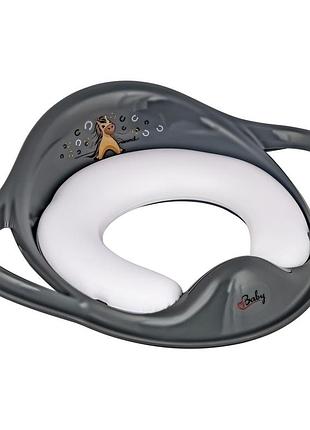Накладка на унітаз м'яка maltex minimal padded toilet trainer seat - pony 6130_90 grey (сірий)