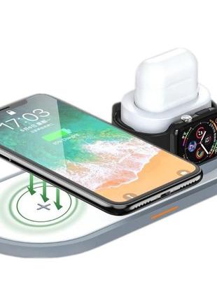 Беспроводное зарядное устройство remax rp-w13 3 в 1 для iphone / apple watch / airpods