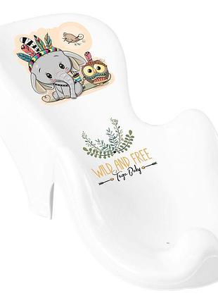 Горка для купания tega wild & free anti-slip baby bath seat little elephant dz-003-103-słonik white / green
