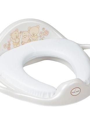 Накладка на унітаз м'яка tega teddy bear soft toilet trainer ms-020-118 white pearl (білий)
