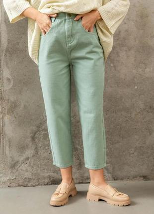 Жіночі джинси з високим притачним поясом та накладними кишенями розміри: 42 - 506 фото