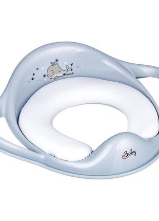 Накладка на унітаз м'яка maltex minimal padded toilet trainer seat - whale 6130_35 blue (блакитний)
