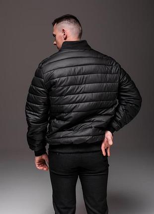 Весняний бомбер чорний утеплений casual3 фото