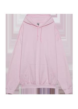 Мужская толстовка худи gildan с начесом heavy blend hoodie с капюшоном на тонком флисе светло розовый, s
