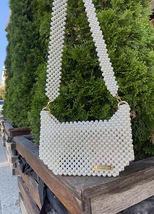 Сумочка из жемчужин, трендовая сумочка из бусинки