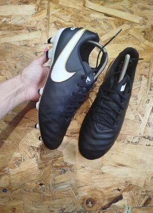 Кожаные бутцы сороконожки nike timempo