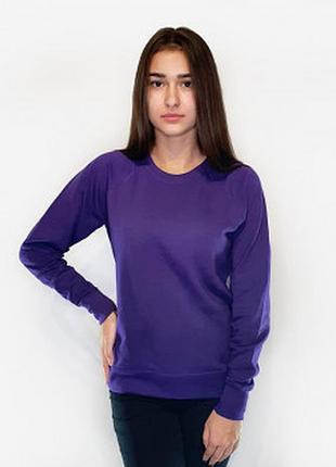 Жіночий світшот fruit of the loom тонкий lightweight raglan sweat lady-fit реглан светр фіолетовий, s