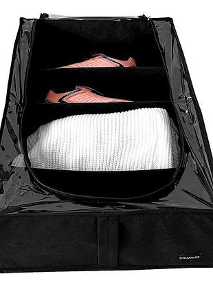 Текстильный кофр для хранения вещей на 4 отдела 50*35*14 см (со съемными...