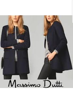 Шерстяное двухстороннее пальто кардиган massimo dutti