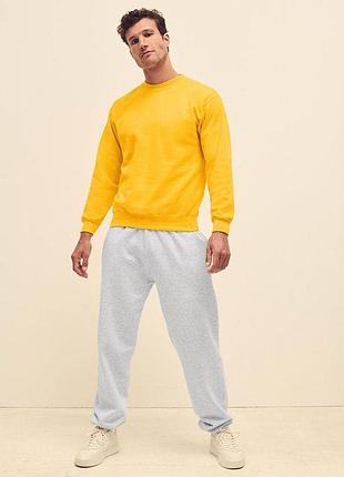 Мужской свитшот с начесом на тонком флисе classic raglan sweat реглан свитер толстовка солнечно-желтый, s