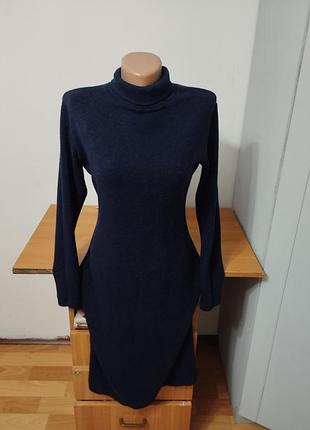 Синие платье теплое 2