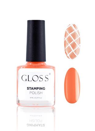 Лак для стемпинга gloss stamping polish 32 апероль, 8 мл