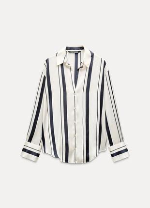 Рубашка женская в полоску zara new4 фото