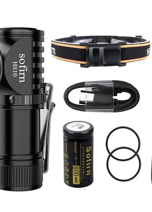 Налобный фонарь sofirn hs10 4000к налобный фонарь sofirn с магнитом type-c + акумулятор 16340
