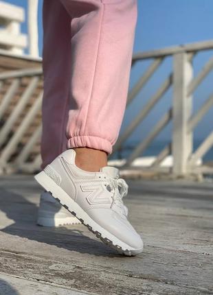 New balance 5↑4 white женские кроссовки deblenc белые3 фото