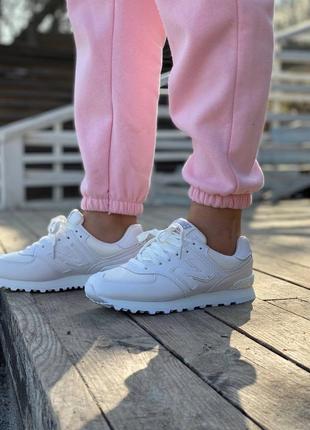 New balance 5↑4 white женские кроссовки deblenc белые7 фото