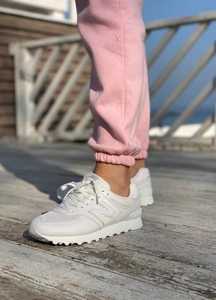New balance 5↑4 white женские кроссовки deblenc белые2 фото