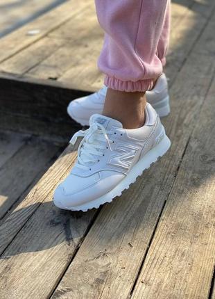 New balance 5↑4 white женские кроссовки deblenc белые4 фото