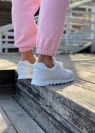New balance 5↑4 white женские кроссовки deblenc белые8 фото