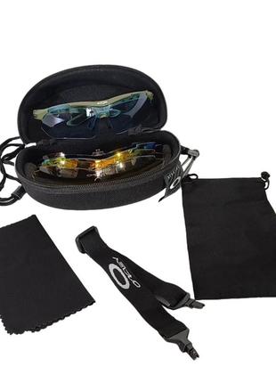 Защитные тактические очки со сменными линзами оливковая оправа3 фото