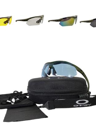 Защитные тактические очки со сменными линзами оливковая оправа1 фото