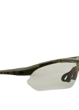 Захисні тактичні окуляри зі змінними лінзами оливкова оправа8 фото
