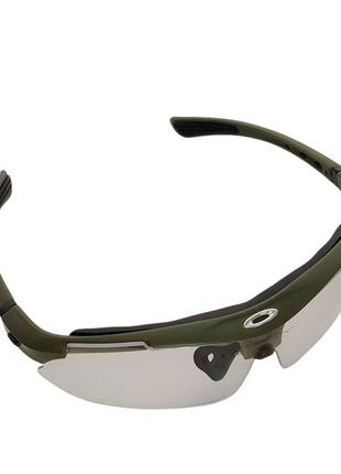 Захисні тактичні окуляри зі змінними лінзами оливкова оправа5 фото