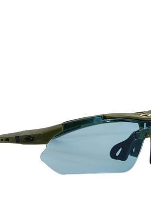 Захисні тактичні окуляри зі змінними лінзами оливкова оправа7 фото