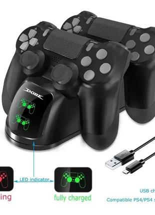 Зарядна док станція dobe для dualshock 4/зарядка геймпад playstation ps4 / ps4 slim / ps4 pro джойстик