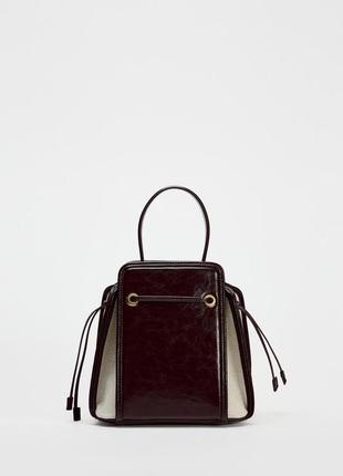 Сумка-мешок текстурированная zara new
