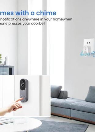 Розумний відеодомофон з камерою wi-fi, бездротовим зв'язком, двостороннім...