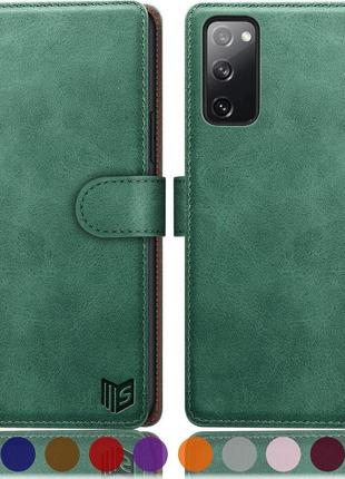 Чохол suanpot для samsung galaxy s20 fe 5g wallet case [rfid blocking] утримувач кредитної картки, flip folio