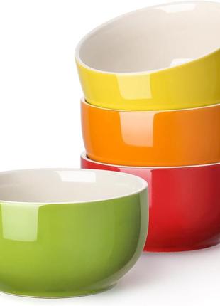 Миска глибока lifver, 4 шт. 600 мл/20 унцій, фарфор преміум-класу, посудомийна машина, мікрохвильова піч, великі миски