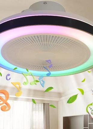 Світлодіодний стельовий світильник rgb з вентилятором безшумний стельовий вентилятор з підсвічуванням та дистанційним керуванням