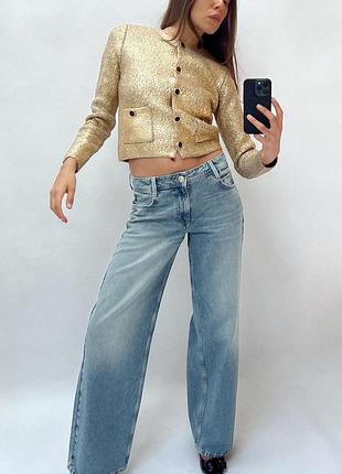 Широкі варені сині джинси zara new