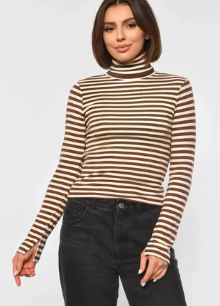 Полосатая водолазка с воротником / гольф в полоску