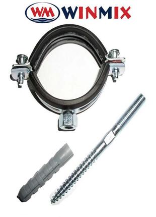 Хомут трубний оцинкований зі шпилькою 2" 60-64