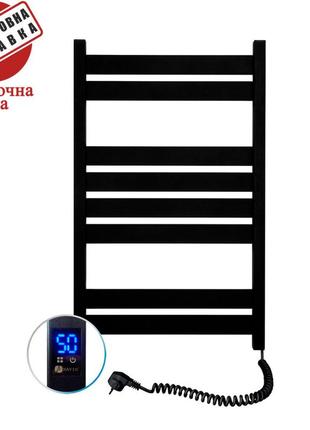 Полотенцесушитель электро navin largo 50*80 sensor, таймер черный муар, правый (углеродистая сталь) украина