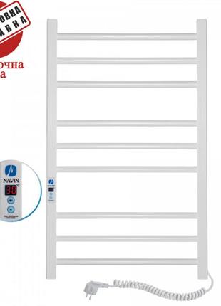 Полотенцесушитель электро navin классик квадро 50*80 sensor, таймер белый, правый (углеродистая сталь) украина