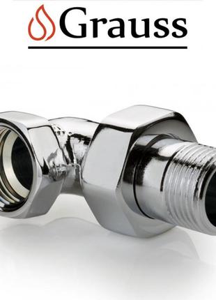 Сгон американка угловая хромированная grauss d3/4, германия