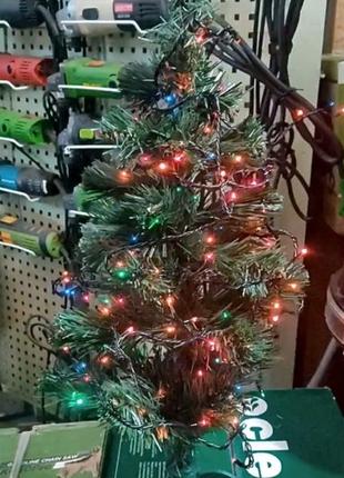 Новогодняя искусственная елка "сказка" 0,55м + гирлянда