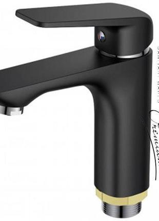 Смеситель для умывальника на гайке mixxus oregon black (chr-001)