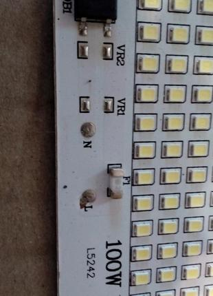Лед светодиодная плата смд 100w 9000лм на питание 220 вольт. тёплый