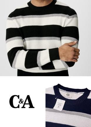 Качественный стильный джемпер в полоску c&a этикетка