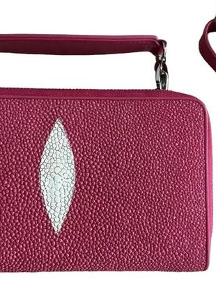 Жіноча сумка клатч ekzotic leather 21x11x4 см фуксія (sb01)